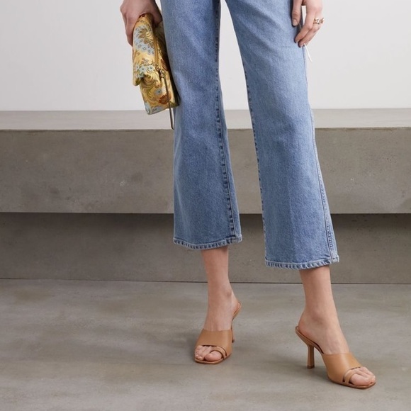 L’Idea Beige Leather Y2K Embellished Mule Slides - Picture 3 of 10